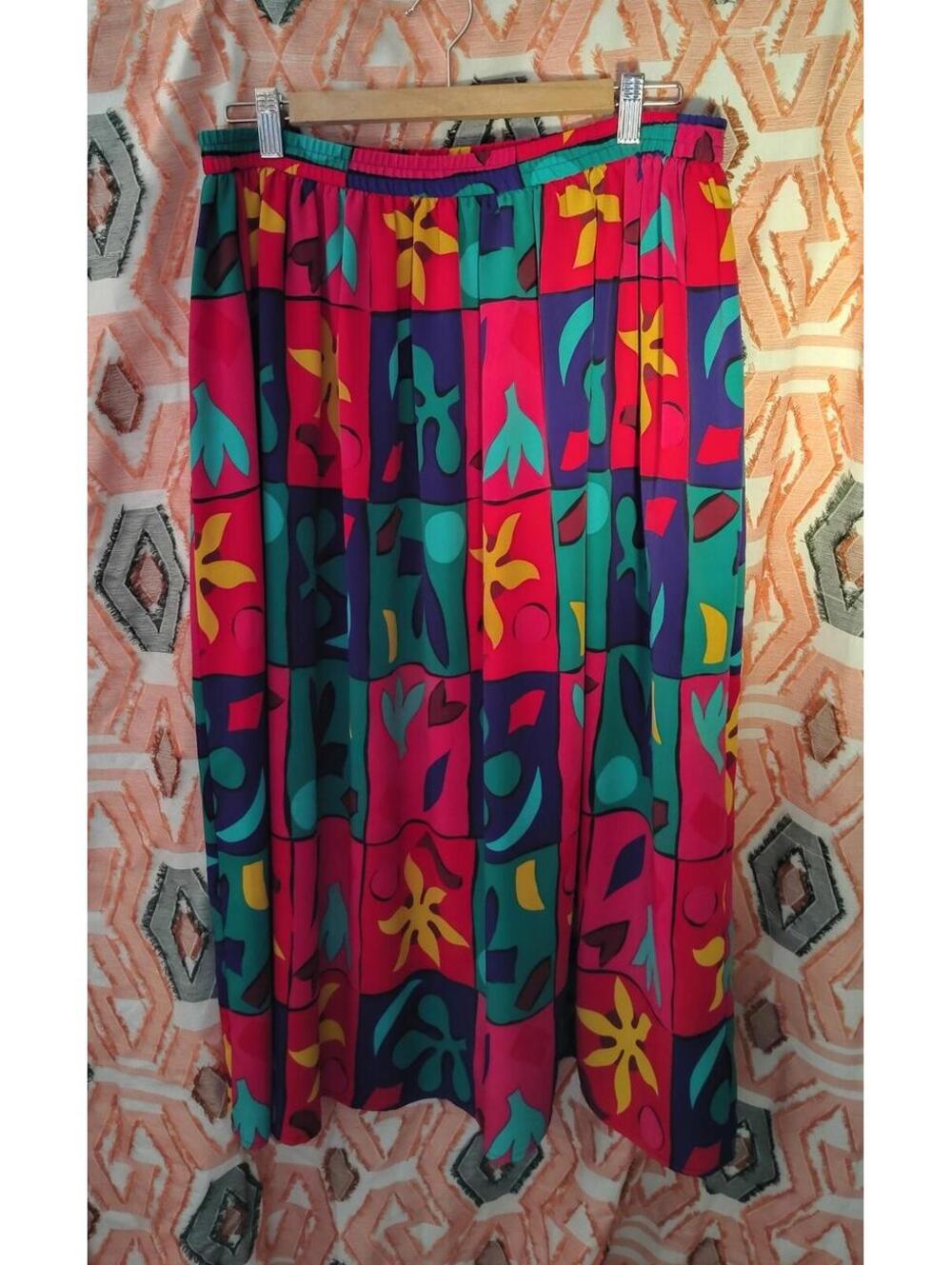 Chaus Vintage Maxi Skirt Retro Pattern 80s/90s size Large